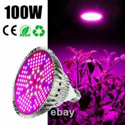 100Watt Full Spectrum E27 LED Grow Light Bulb Lamp for Veg Bloom Indoor Plant US