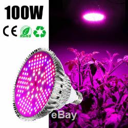 100Watt LED Grow Light Bulb Plant Grow Lamp E27 Full Spectrum Garden Fruit Veg