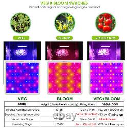 1200W LED Grow Light Full Spectrum Plants Veg and Flower 3Modes+2Switch+Timing