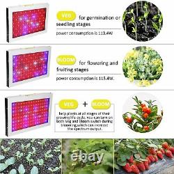 1200W LED Plant Grow Light Full Spectrum Growing Lamp Veg Bloom Switch with UV&IR