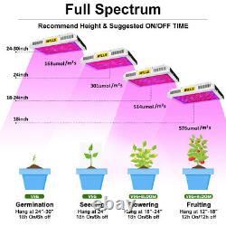 1200W LED Plant Grow Light Full Spectrum Growing Lamp Veg Bloom Switch with UV&IR