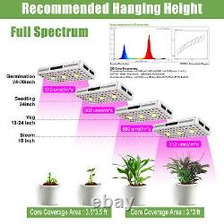 1500W COB Led Grow Light Lamp Dimable Full Spectrum UV IR For Medicals Herbs Veg