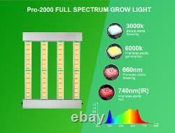 2000W LED Grow Light Full Spectrum 4x4ft Coverage Dimmable Indoor Hydroponic Veg