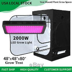 2000W Led Grow Light Veg Flower Plant Light + 4'x4' Hydroponic Grow Tent Kit