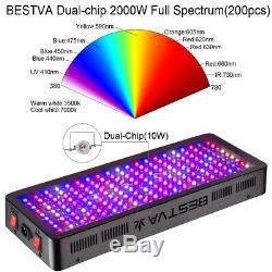 2000W Plus+ Full Spectrum LED Grow Light Veg Bloom BESTVA US STOCK