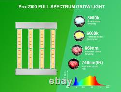 2000W Pro 4Bar LED Grow Light 4x4ft Full Spectrum Indoor Hydroponic Plant Lamp