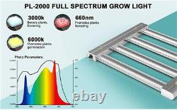 2000W Pro 4Bar LED Grow Light 4x4ft Full Spectrum Indoor Hydroponic Plant Lamp