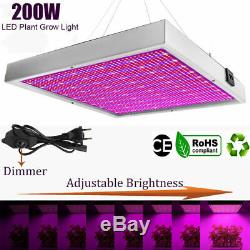 200W Dimmable LED Grow Light Hydroponic Full Spectrum Veg Bloom Plant Lamp Panel