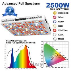 2500W LED Plant Grow Light Full Spectrum with5x CREE COB Indoor Hydroponics Flower