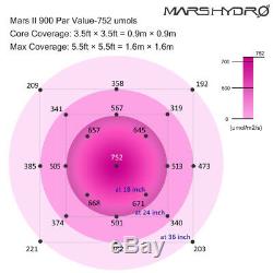 2PCS Mars Hydro Mars II 900W Led Grow Lights Full Spectrum Veg Flower For Plant