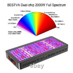 2X 2000W Full Spectrum LED Grow Light For Plants Flower Veg Bloom US STOCK