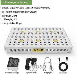2pcs 3000W Full Spectrum Crees COB LED Grow Light Dual Switches VEG High PPFD