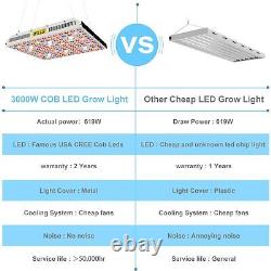 2pcs 3000W Full Spectrum Crees COB LED Grow Light Dual Switches VEG High PPFD