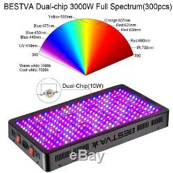 3000W Full Spectrum LED Grow Light Hydroponic Veg Plant Bloom Lamp Kit