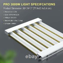 3000W LED Grow Light Full Spectrum 5x5ft Coverage Dimmable Indoor Hydroponic Veg