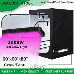 3000W Led Grow Light Veg Flower Plant + 5' x 5' Hydroponic Indoor Grow Tent Kit