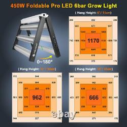 450W LED Grow Light Full Spectrum Bar Foldable for All Stages Plants Veg Flower