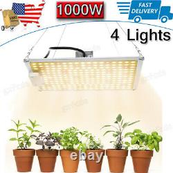 4X 1000W LED Grow Light Kit Full Spectrum Sunlike All Indoor Plant Veg Flower