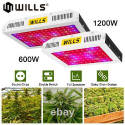 600W 1200W LED Grow Light Full Spectrum Double Switch VEG/Bloom For Indoor Plant