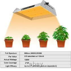 600W Dimmable LED Grow Light Lamp Full Spectrum for Hydroponic Plants Veg Flower