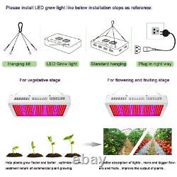 600W LED Grow Light Full Spectrum Panel For Indoor Hydro Veg Flower Plant Lamp
