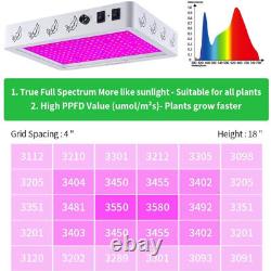 8000W LED Grow Light with Timer Full Spectrum Indoor Hydroponic Veg Bloom NEW