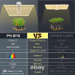 800W 640W LED Grow Light 8/10Bar Full Spectrum for Indoor Plants Veg Bloom UV+IR