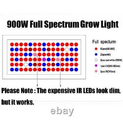 900W LED Grow Lights Lamp Full Spectrum for Hydroponics Indoor Plants Veg Bloom