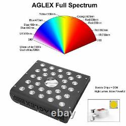 AGLEX COB 600W LED Grow Light Full Spectrum for Indoor Plants Veg Bloom IR 2PCS