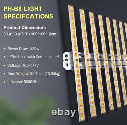 BAR-8000W Spider Samsung LED Grow Light Bar Full Spectrum Hydroponics Indoor CO2