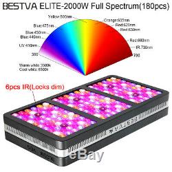 BESTVA Reflector 2000W Full Spectrum Hydro LED Grow Light VEG Bloom Switch