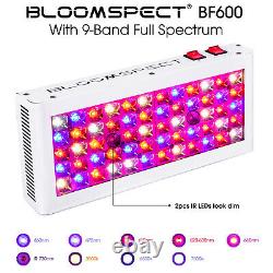 BLOOMSPECT 600W LED Grow Light Full Spectrum with Reflector VEG&BLOOM Switches