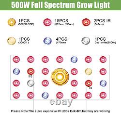 CREE COB 500W LED Grow Light Full Spectrum for Indoor Plant Lamp Seeds to Flower