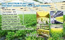 Dimmable 100W LED Grow Light Sunlike Full Spectrum for Indoor Plants Veg Flower