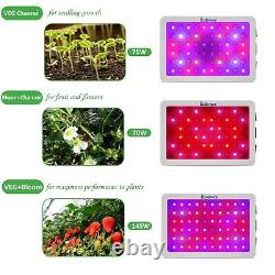 Exlenvce 1500W 1200W 600W LED Grow Light Full Spectrum for Indoor Plants Veg