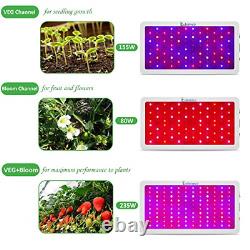 Exlenvce 1500W 1200W LED Grow Light Full Spectrum for Indoor Plants Veg and with