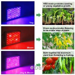 FAMURS 1000W Triple Chips LED Grow Light Full Spectrum Veg and Bloom Switches