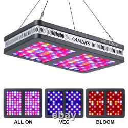 FAMURS 1500W Triple Chip Full Spectrum LED Grow Light For Indoor Plant Bloom Veg