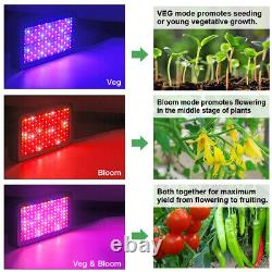 FAMURS 1500W Triple Chips LED Grow Light Full Spectrum Veg Bloom Double Switch 