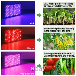 FAMURS 3000W LED Grow Light Full Spectrum Bloom Switches For Indoor Plants Veg