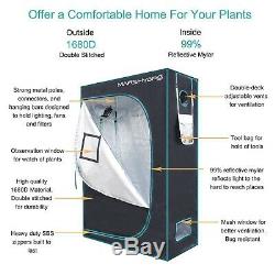 Grow Tent 4'×2'×6' Kit+Mars Hydro 600W Led Grow Light Veg Flower Plant Lamp