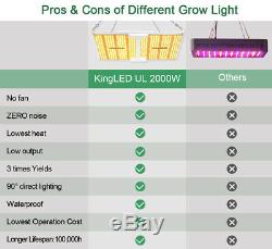 King Plus 2000W LED Grow Light Full Spectrum Plants Light Veg and Flower Growing