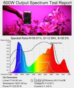 King Plus 600W LED Grow Light Full Spectrum for Indoor Plants Veg and