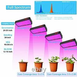 LED Grow Light 3x3ft Coverage with Bloom and Veg Modes, Upgraded SMD 1200W