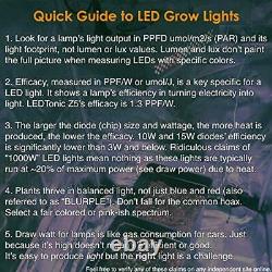 LEDTonic Z5 118W LED Grow Light Veg/Bloom Full Spectrum Quiet Cool Lamp f