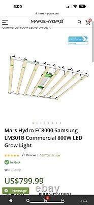 Mars Hydro FC8000 LED Grow Light Full Spectrum IR Samsung LM301B Veg Flower