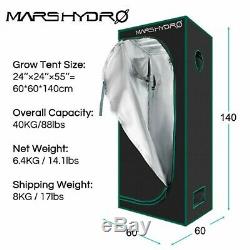 Mars Hydro TS 600W Led Grow Light Veg Flower Plant +2'x2' Indoor Grow Tent Kit