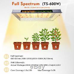 Mars Hydro TS600W LED Grow Light Sunlike Full Spectrum Hydroponics Veg Flower