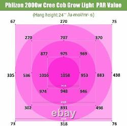 PHLIZON 2000W 4XCREE COB LED Grow Light Full Spectrum VEG&Bloom Hydroponics