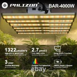 PHLIZON 2023 New BA400W LED Grow Light 5×5ft Daisy Chain Dimmable Full Spectrum